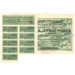 II RP, Poznañ Chemical Works Kazimierz Chmielewski, Share 1,000 marks 1922