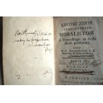 CYCERON, TEOFRAST Krátká sbírka antických moralistů [Łowicz 1785 z knižní sbírky Felixe Wężyka v Mroczenie].