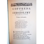 TASSO Torquato, Goffred abo Ieruzalem wyzwolona, całość, bardzo dobry stan, z portretem Piotra Kochanowskiego, półskórek, Kraków 1902 r.
