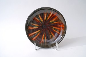 Decorative ceramic platter - borax glaze - Stoneware - Bald Mountain - 25,5 cm.