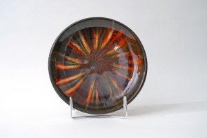 Decorative ceramic platter - borax glaze - Stoneware - Bald Mountain - 25,5 cm.