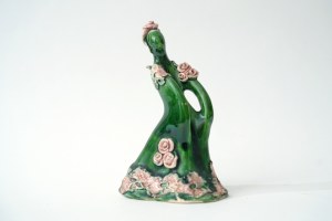 Unique ceramic figurine - Maiden in a dress - Hanna Lącka