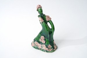 Unique ceramic figurine - Maiden in a dress - Hanna Lącka