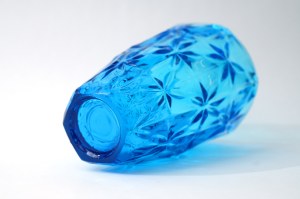 Blue glass vase - HSG Ząbkowice