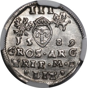 Sigismund III Vasa, Trojak 1589, Vilnius - rare and very nice