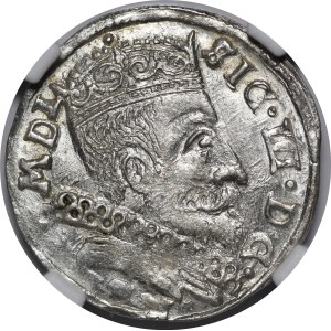 Zygmunt III Waza, Trojak 1598, Wilno - Łabędź - b. rzadki i piękny