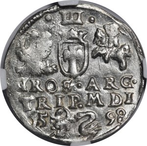 Sigismund III Vasa, Trojak 1598, Vilnius - Swan - very rare and beautiful