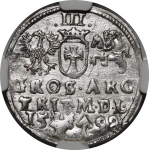 Zygmunt III Waza, Trojak 1598, Wilno - kryza wachlarzowata - rzadki