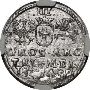 Sigismund III Vasa, Trojak 1598, Vilnius - fan-shaped orifice - rare