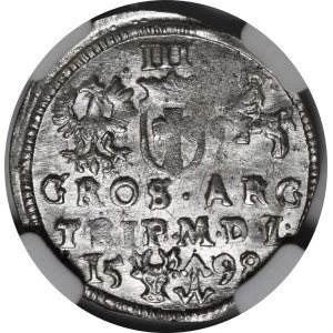 Zygmunt III Waza, Trojak 1598, Wilno - kryza wachlarzowata - rzadki