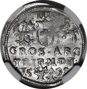 Sigismund III Vasa, Trojak 1598, Vilnius - fan-shaped orifice - rare