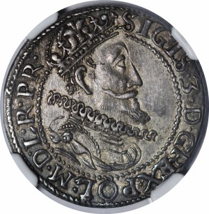 Sigismund III Vasa, Ort 1613, Gdansk - dot behind the paw.
