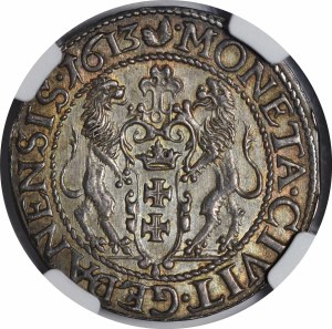 Sigismund III Vasa, Ort 1613, Gdansk - dot behind the paw.