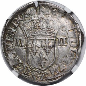 Henry of Valois, 1/4 Ecu 1589 T, Nantes