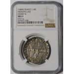 Henry of Valois, 1/4 Ecu 1589 T, Nantes
