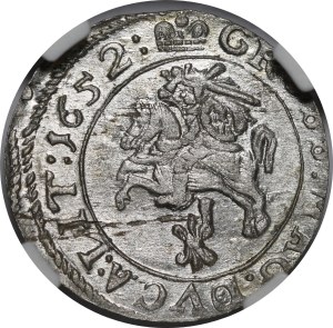 John II Casimir, 1652 penny, Vilnius - beautiful