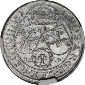 John II Casimir, Sixth of 1659 TLB, Krakow - cartouche with garlands - rare