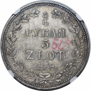Polska, Zabór rosyjski, 3/4 rubla = 5 złotych 1838 MW, Warszawa