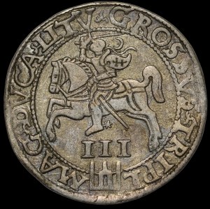 Sigismund II Augustus, Trojak 1562, Vilnius - wide - rare and very nice