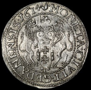 Sigismund III Vasa, Ort 1614, Gdansk - small 14 - rare and beautiful
