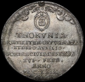Sigismund III Vasa, Thaler 1629, Torun - Brandtalar - burning city - very rare.