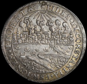 Sigismund III Vasa, Thaler 1629, Torun - Brandtalar - burning city - very rare.