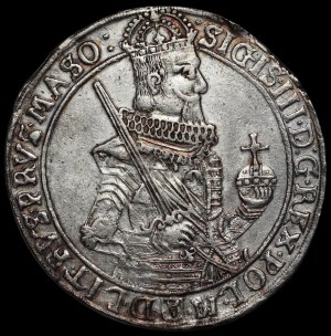 Sigismund III Vasa, Thaler 1630 II, Bydgoszcz - narrow figure, without bow - undescribed and very rare.