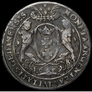 John II Casimir, Thaler 1649 GR, Gdansk - undescribed and very rare
