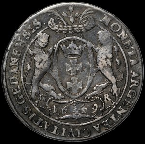 John II Casimir, Thaler 1649 GR, Gdansk - undescribed and very rare