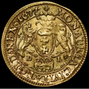 Jan III Sobieski, dukát 1677 DL, Gdaňsk