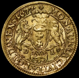 John III Sobieski, Ducat 1677 DL, Gdansk.