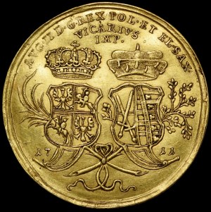 Augustus II the Strong, Vicarage medal weighing 2 ½ ducats 1711, Dresden - rare