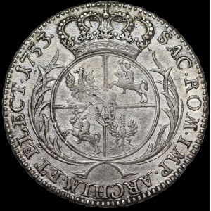 August III Sas, Półtalar 1753, Lipsk - b. rzadki