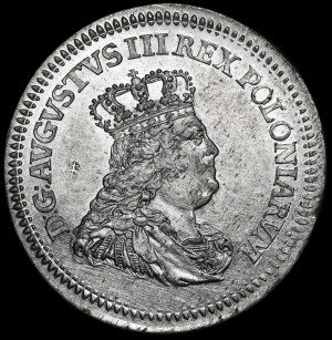 August III Sas, Sixpence 1753, Leipzig - denomination Sz - Ex. Potocki