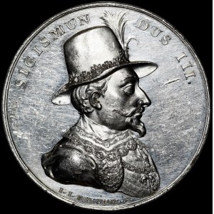 Suita królewska, Medal - Zygmunt III Waza - SREBRO - piękny i b. rzadki