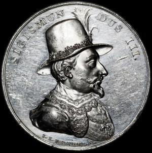 Suita królewska, Medal - Zygmunt III Waza - SREBRO - piękny i b. rzadki