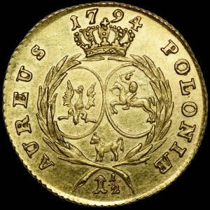 Stanislaw August Poniatowski, 1 1/2 ducats 1794, Warsaw