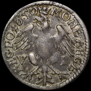 John II Casimir, Sixpence 1650, Wschowa - illustrated - rare
