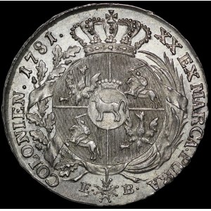 Stanisław August Poniatowski, Półtalar 1781 EB, Warszawa - b. rzadki i wyśmienity
