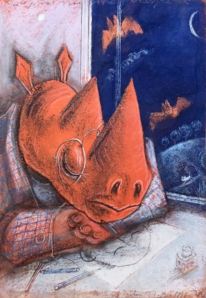 Jozef Wilkoń (b. 1930), Rhino Blues, 1991