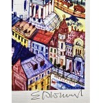 Edward Dwurnik (1943 - 2018), Most na Wiśle i Pałac Kultury z cyklu Warszawa
