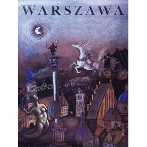 Józef Wilkoń (ur. 1930), Plakat pt. „Warszawa” (sygn. przez autora)