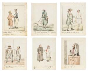 Alexander Orlovsky (1777-1832), Sketchbook with six caricatures, 1823