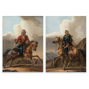Autor Nieokreślony, Portrety jeźdźców (para), 1 poł. XIX w.