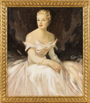 Stefan Julius Norblin de la Gourdaine (1892-1952), Portrait of a woman in an evening gown