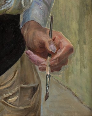 Jacek Malczewski (1854-1929), Self-portrait with brush in hand, 1906