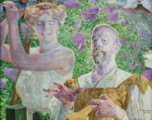 Jacek Malczewski (1854-1929), Self-portrait with Muse and Budleja, 1912