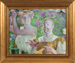 Jacek Malczewski (1854-1929), Self-portrait with Muse and Budleja, 1912