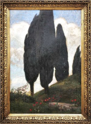 Zephyrin Ćwikliński (1871-1930), Cypresses on the Via Appia in Rome, ca. 1898-1899
