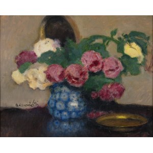 Alfons Karpiński (1875-1961), Róże w wazonie